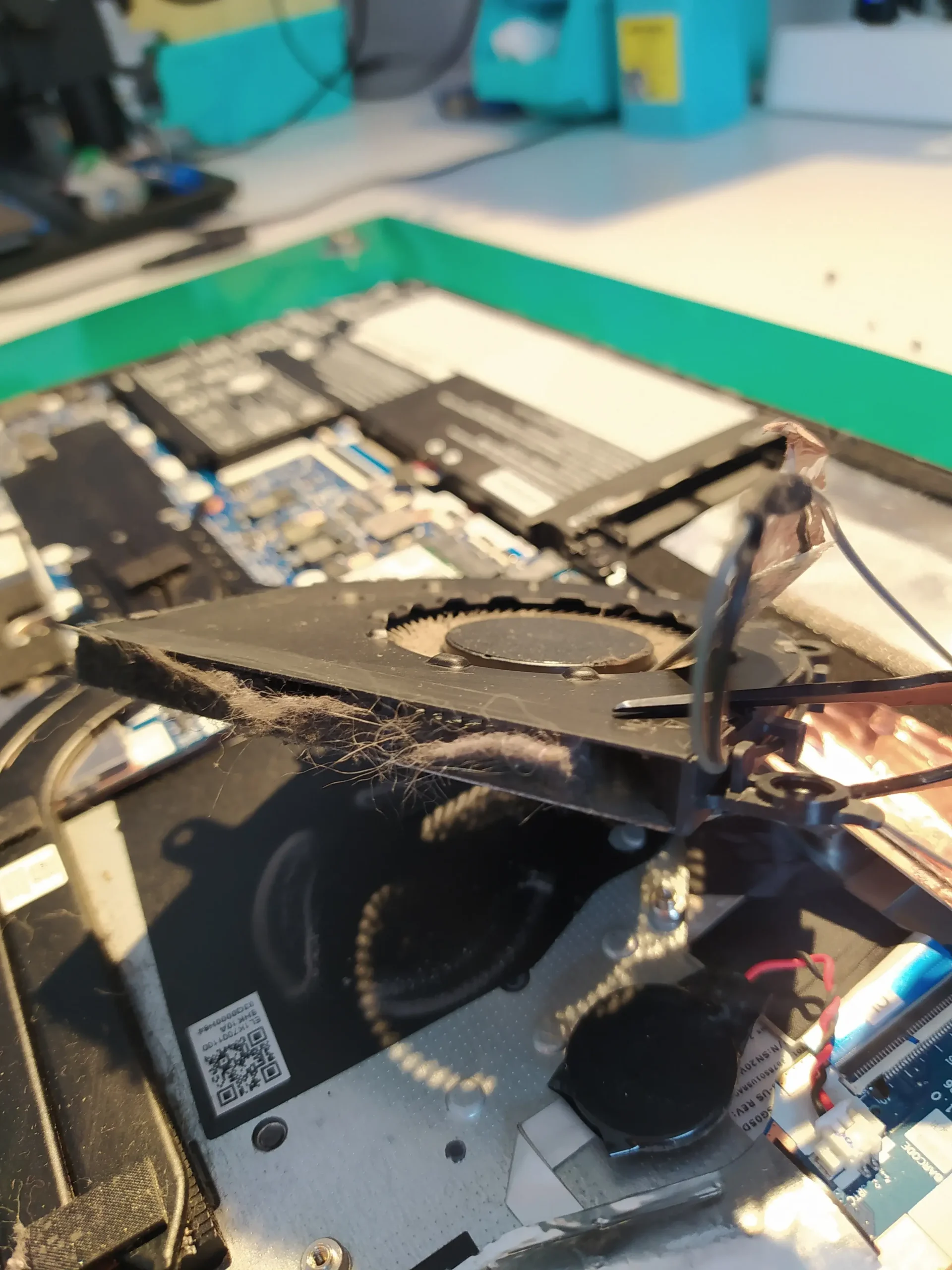 cooler de notebook tapado