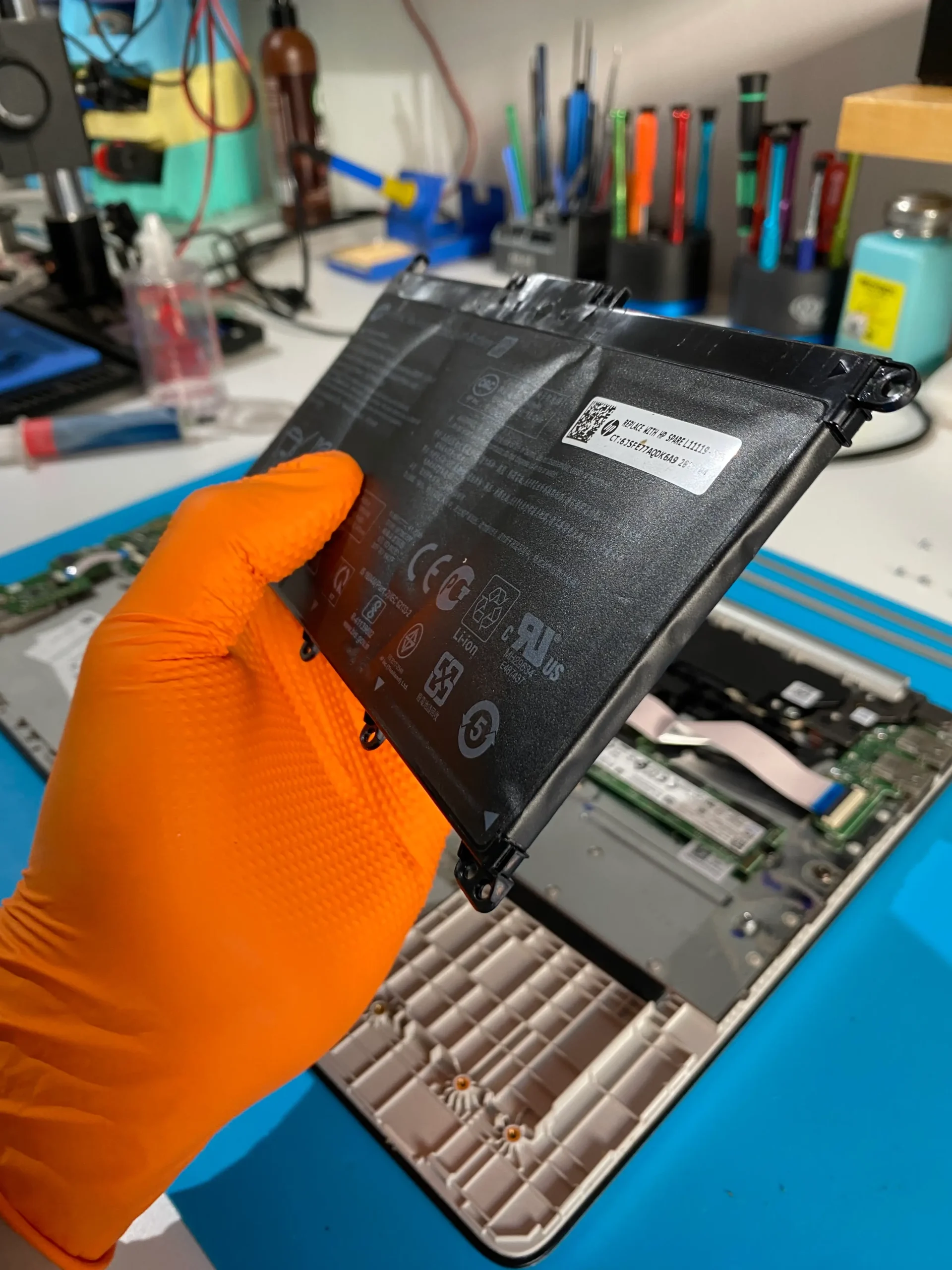 bateria mal estado inflada notebook
